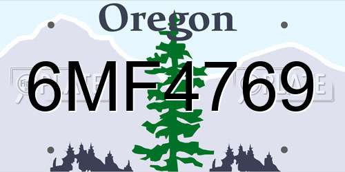 6MF4769 Oregon License Plate