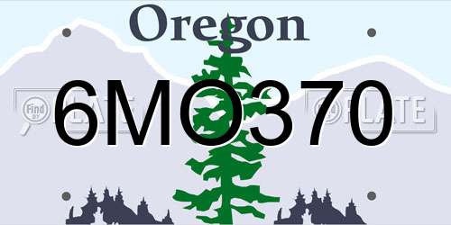 6MO370 Oregon License Plate