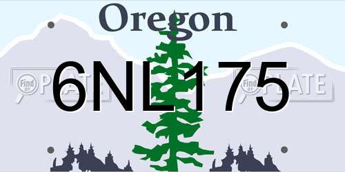 6NL175 Oregon License Plate