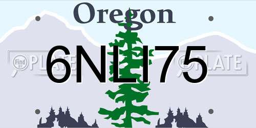 6NLI75 Oregon License Plate