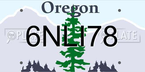 6NLI78 Oregon License Plate