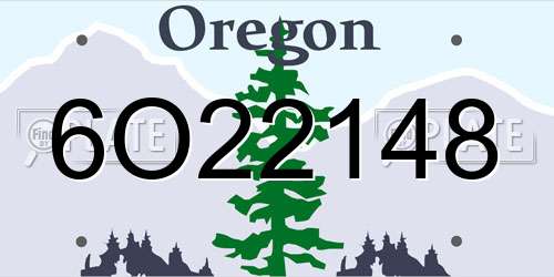 6O22148 Oregon License Plate