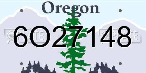 6O27148 Oregon License Plate