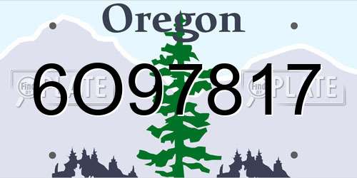 6O97817 Oregon License Plate