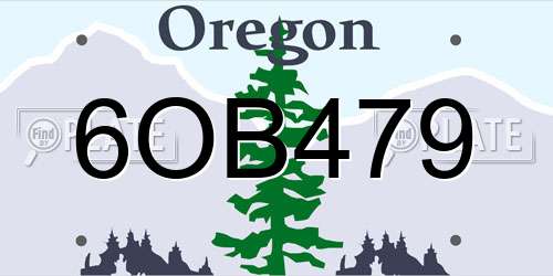 6OB479 Oregon License Plate