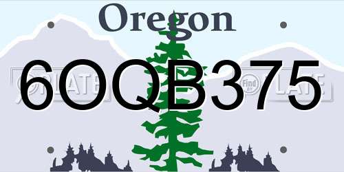 6OQB375 Oregon License Plate
