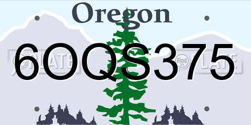 6OQS375 Oregon License Plate