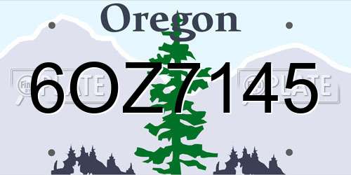 6OZ7145 Oregon License Plate