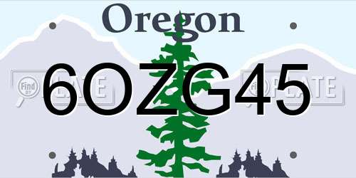6OZG45 Oregon License Plate