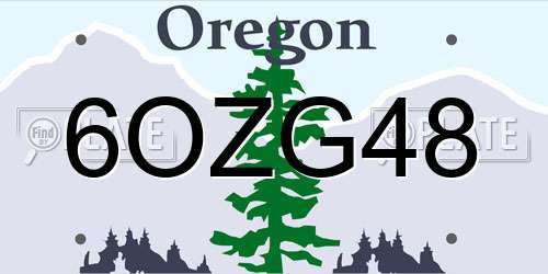 6OZG48 Oregon License Plate