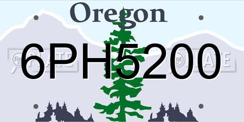 6PH5200 Oregon License Plate