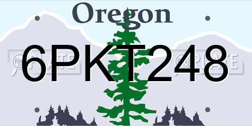 6PKT248 Oregon License Plate