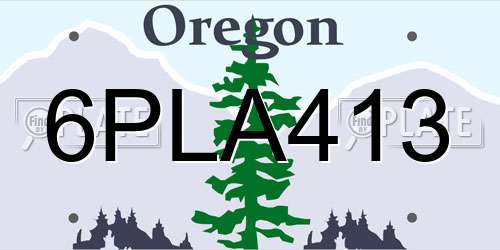 6PLA413 Oregon License Plate