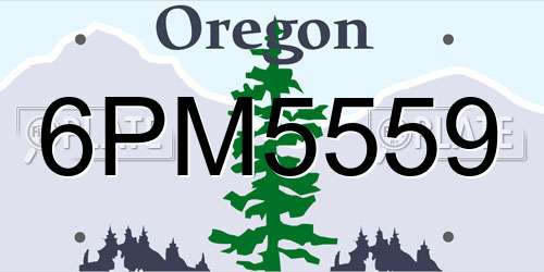 6PM5559 Oregon License Plate