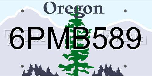 6PMB589 Oregon License Plate