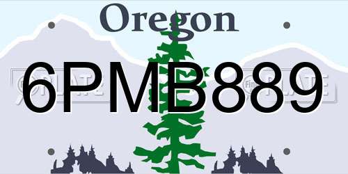 6PMB889 Oregon License Plate