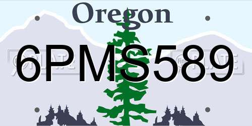 6PMS589 Oregon License Plate