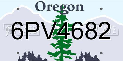 6PV4682 Oregon License Plate