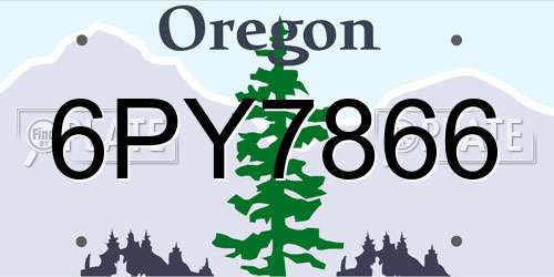 6PY7866 Oregon License Plate