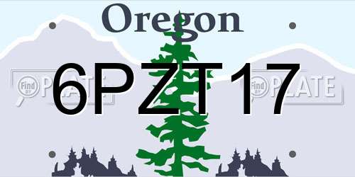 6PZT17 Oregon License Plate