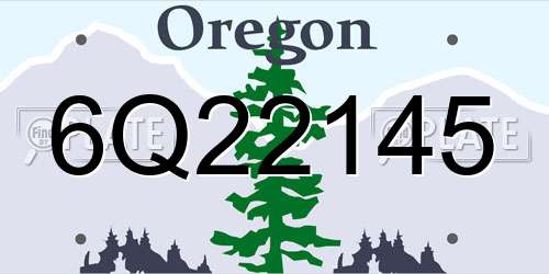 6Q22145 Oregon License Plate
