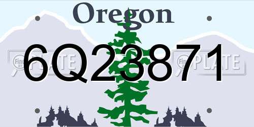 6Q23871 Oregon License Plate