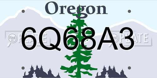 6Q68A3 Oregon License Plate