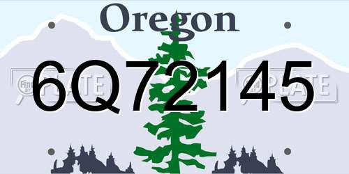 6Q72145 Oregon License Plate