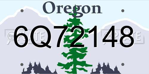 6Q72148 Oregon License Plate