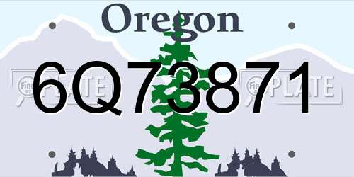 6Q73871 Oregon License Plate