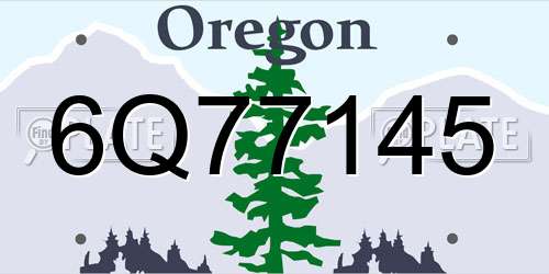 6Q77145 Oregon License Plate