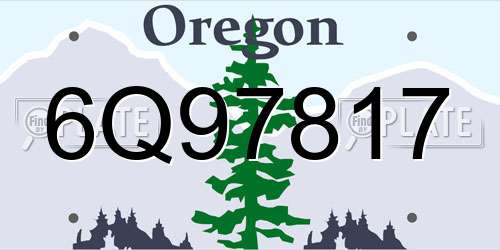 6Q97817 Oregon License Plate