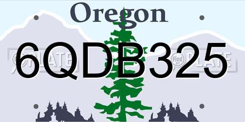 6QDB325 Oregon License Plate