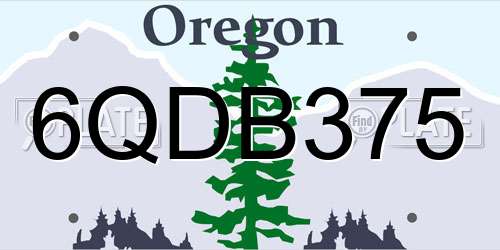 6QDB375 Oregon License Plate