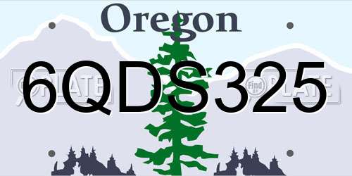 6QDS325 Oregon License Plate