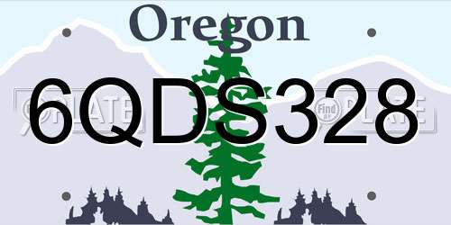 6QDS328 Oregon License Plate
