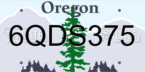6QDS375 Oregon License Plate