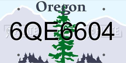 6QE6604 Oregon License Plate