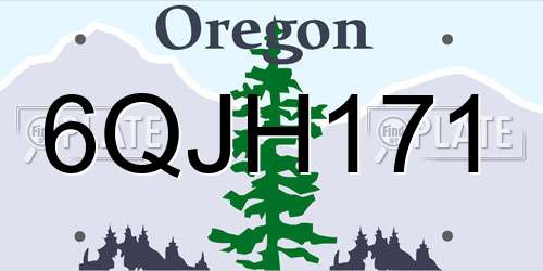 6QJH171 Oregon License Plate