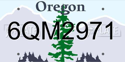 6QM2971 Oregon License Plate