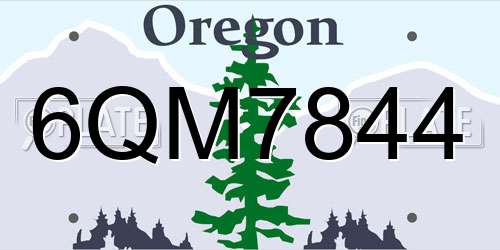 6QM7844 Oregon License Plate