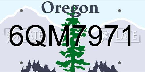 6QM7971 Oregon License Plate