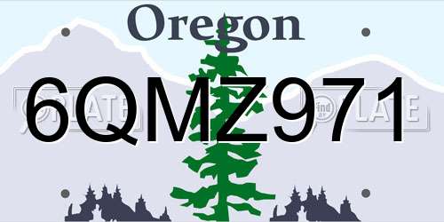 6QMZ971 Oregon License Plate