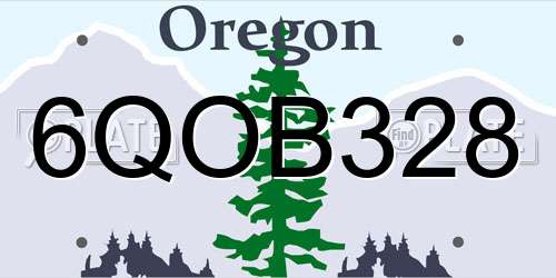 6QOB328 Oregon License Plate