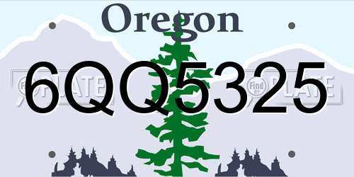 6QQ5325 Oregon License Plate