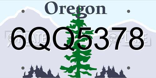6QQ5378 Oregon License Plate