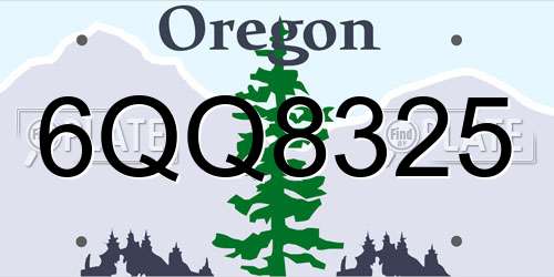 6QQ8325 Oregon License Plate