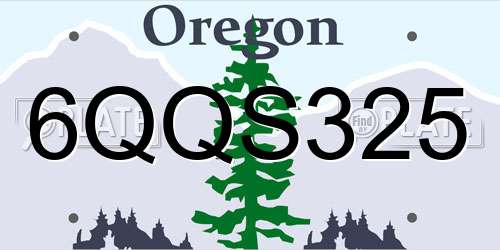 6QQS325 Oregon License Plate
