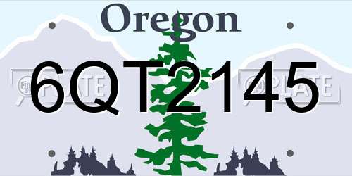 6QT2145 Oregon License Plate