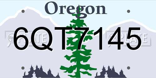 6QT7145 Oregon License Plate